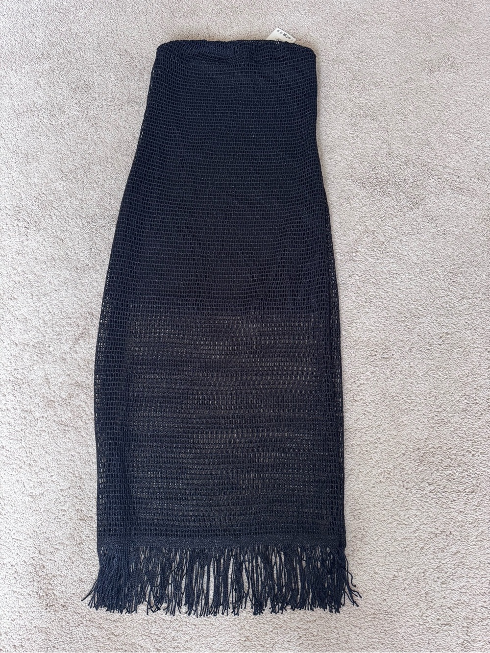 Zara Black Fringe Midi Dress - Picture 2 of 4